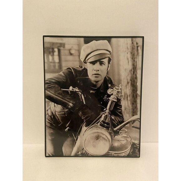 (2) Vintage Marlon Brando picture Triumph Bike, Clint Eastwood on Bike both 8X10 - Picture 1 of 4